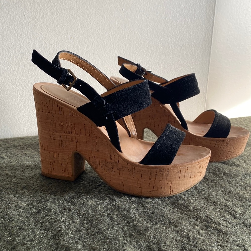 Black and Tan Cork Dolce Vita Chunky Heel Sandal